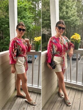 🌸Rachel Zoe Bright Summer Boho Blouse 🌞